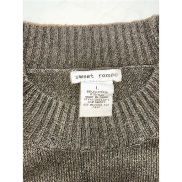 Sweet Romeo Skull Sweater Womens Medium Olive Green w/Black Skull Emo Mallgoth - Picture 3 of 6